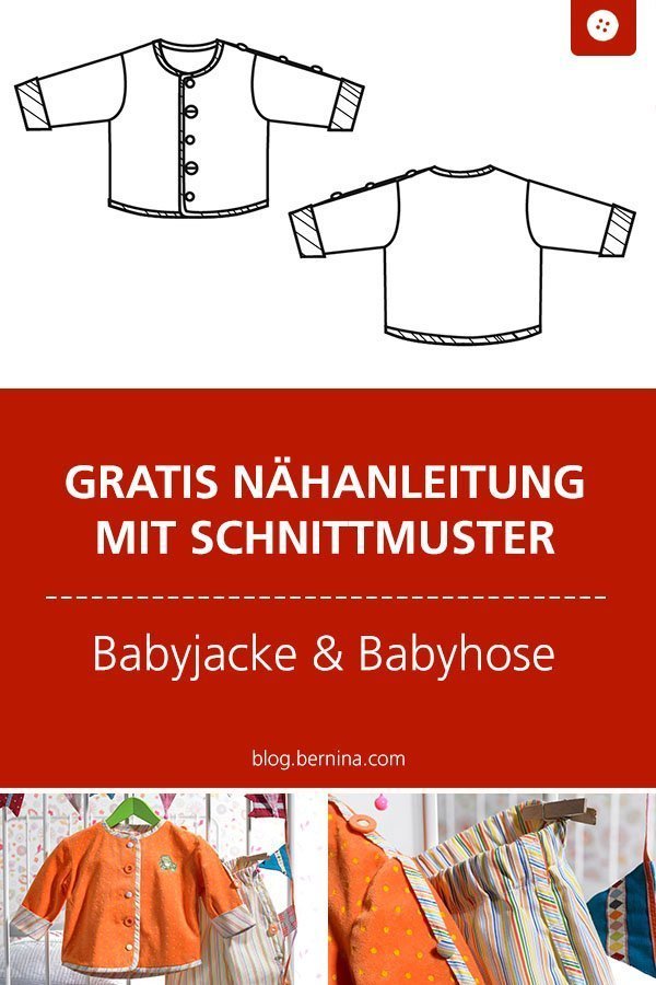 Kostenloses Schnittmuster mit Nähanleitung für eine Babyjacke und Babyhose #baby #jacke #hose #schnittmuster #geburt #nähen #bernina #nähanleitung #diy #tutorial #freebie #freebook #kostenlos 