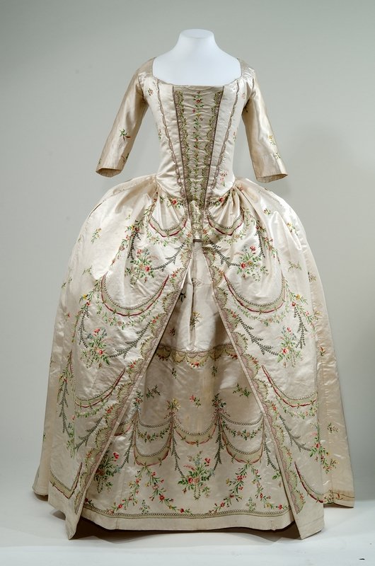 Besticktes Seidenkleid Frankreich, um 1780/90 © Bayerisches Nationalmuseum München