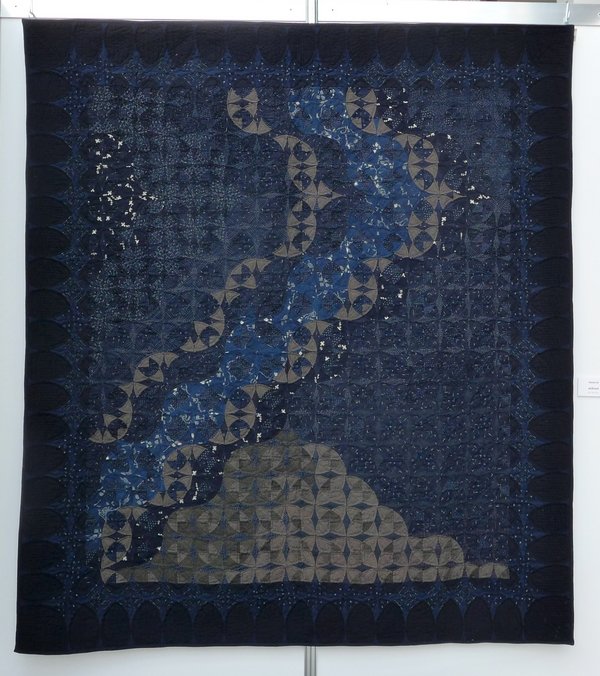 Kazuko Ito: Aufbruch, 2013, 192 x 170 cm Ausstellung 'Die Welt von Indigo und Sarasa'