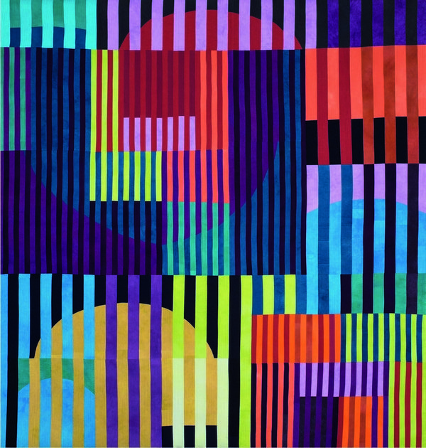Ruth Bosshart-Rohrbach (CH): Vibrant Color Bars 2015, 207 x 218 cm Foto: vom Museum Tuch + Technik zur Verfügung gestellt