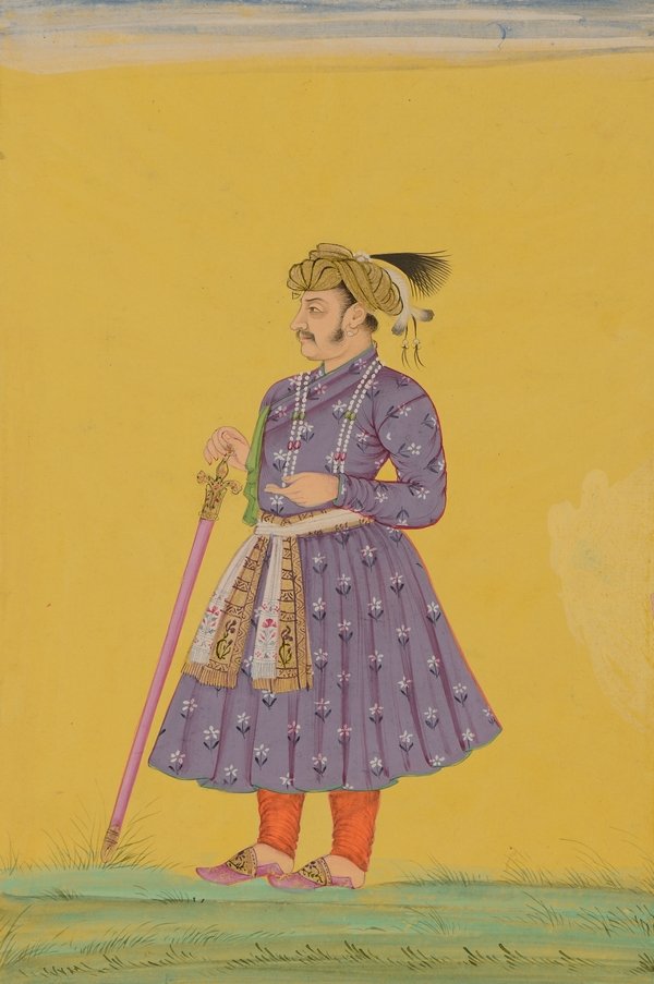 Jahangir (reg. 1605–27) Dekkan (Golkonda) spätes 17./frühes 18. Jahrhundert Wasserfarben und Gold, Bild: 211 x 141 mm Kupferstich-Kabinett, © SKD Foto: Andreas Diesend