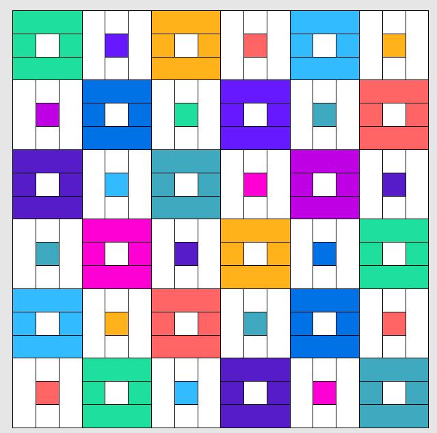 Blockhausmustervariationen (Logcabinblöcke)