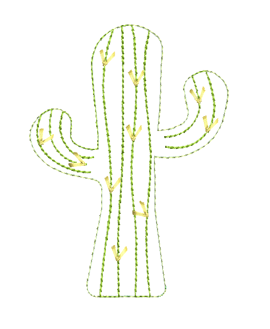 Kaktus Schlüsselanhänger ITH sticken 
