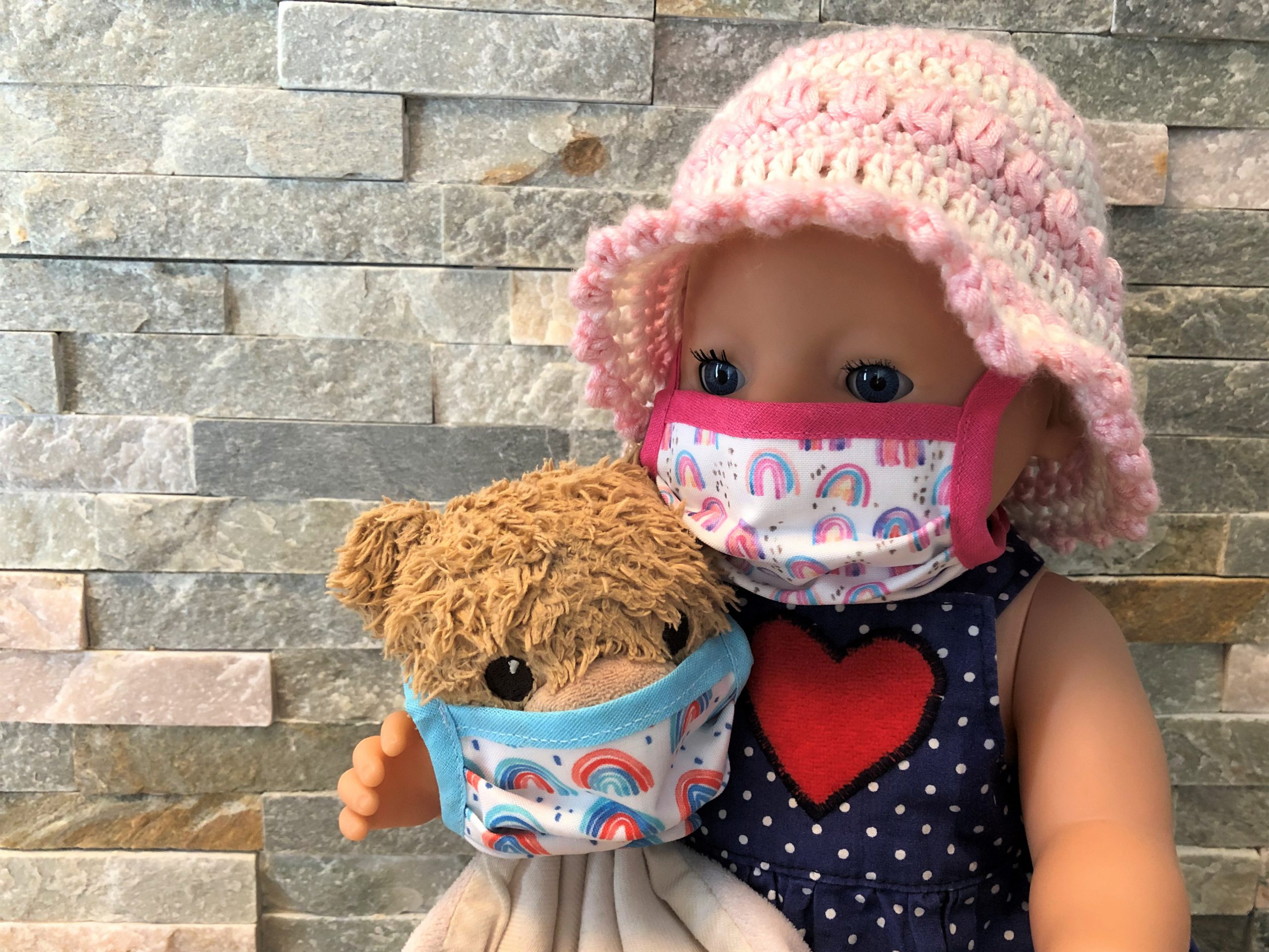 Puppe Babyborn Mundschutz Community Gesichts Maske waschbar Baumwolle 