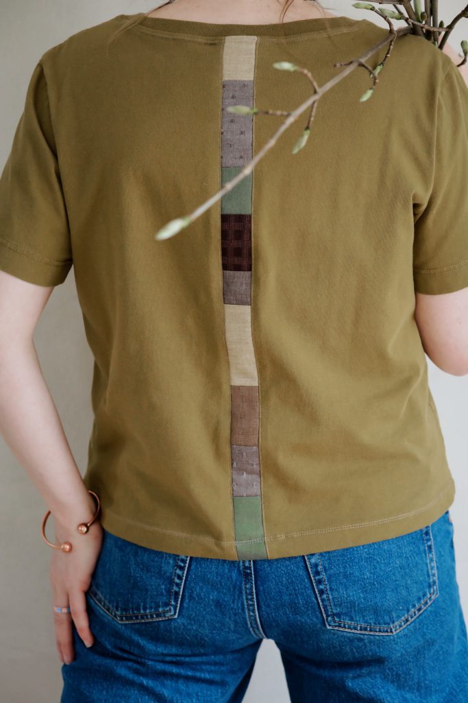 T-Shirt nähen mit Patchwork und Biesenstickerei