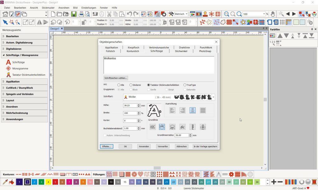 BERNINA Sticksoftware DesignerPlus 9 - Tastatur-Stickmusterkollektion