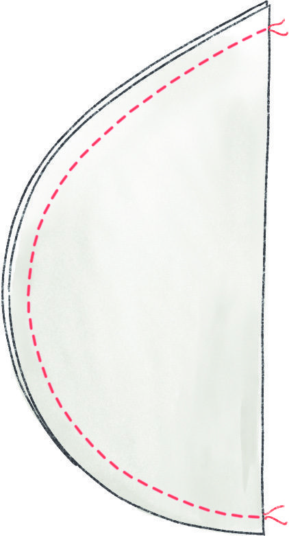 Portemonnaie Flügel-Zuschnitt mit Vlieseinlage