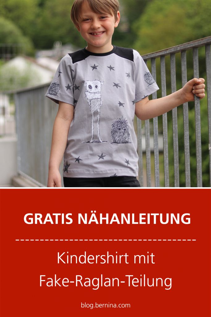 Gratis Nähanleitung: Kindershirt mit Fake-Raglan-Teilung