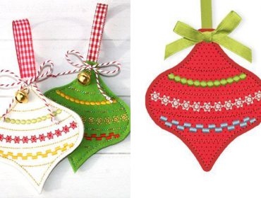 How to make embroidered Christmas pendants (with free embroidery template)