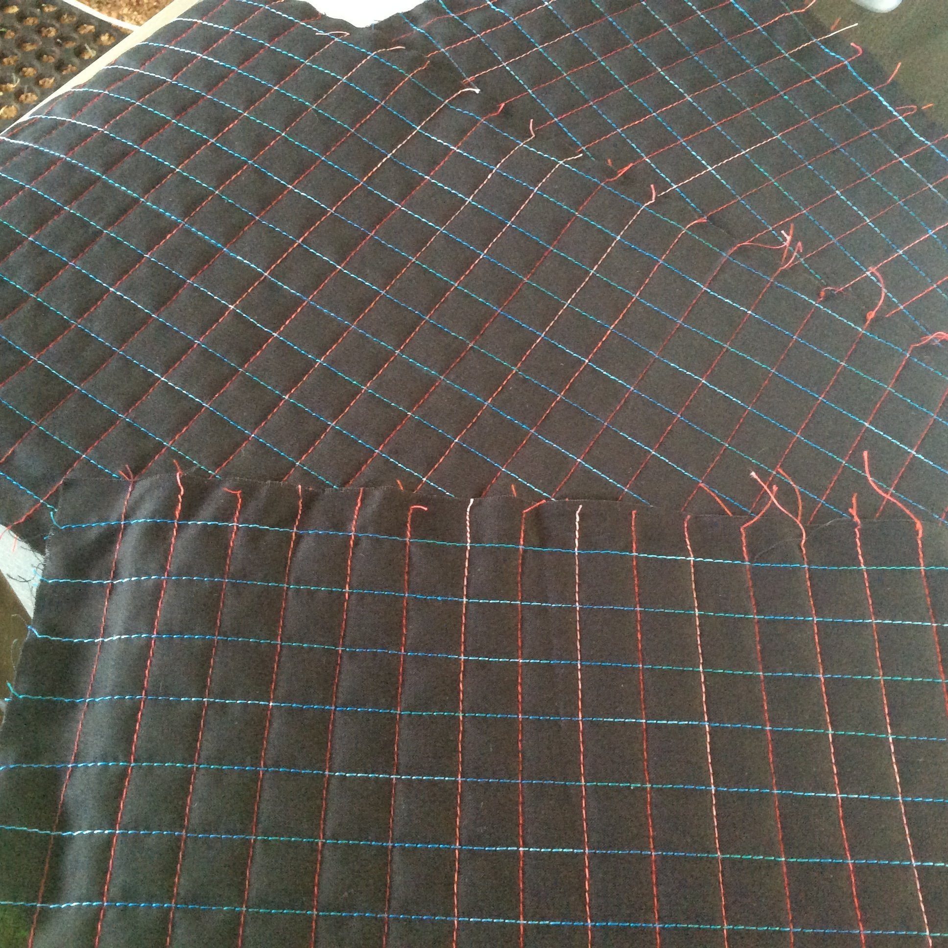 Love simple grid quilting!