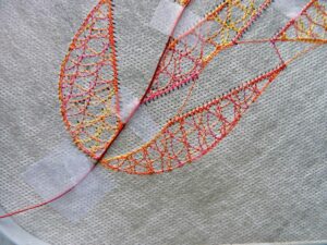wire placed ready to sew