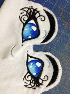 embroidery example for blue fairy dog