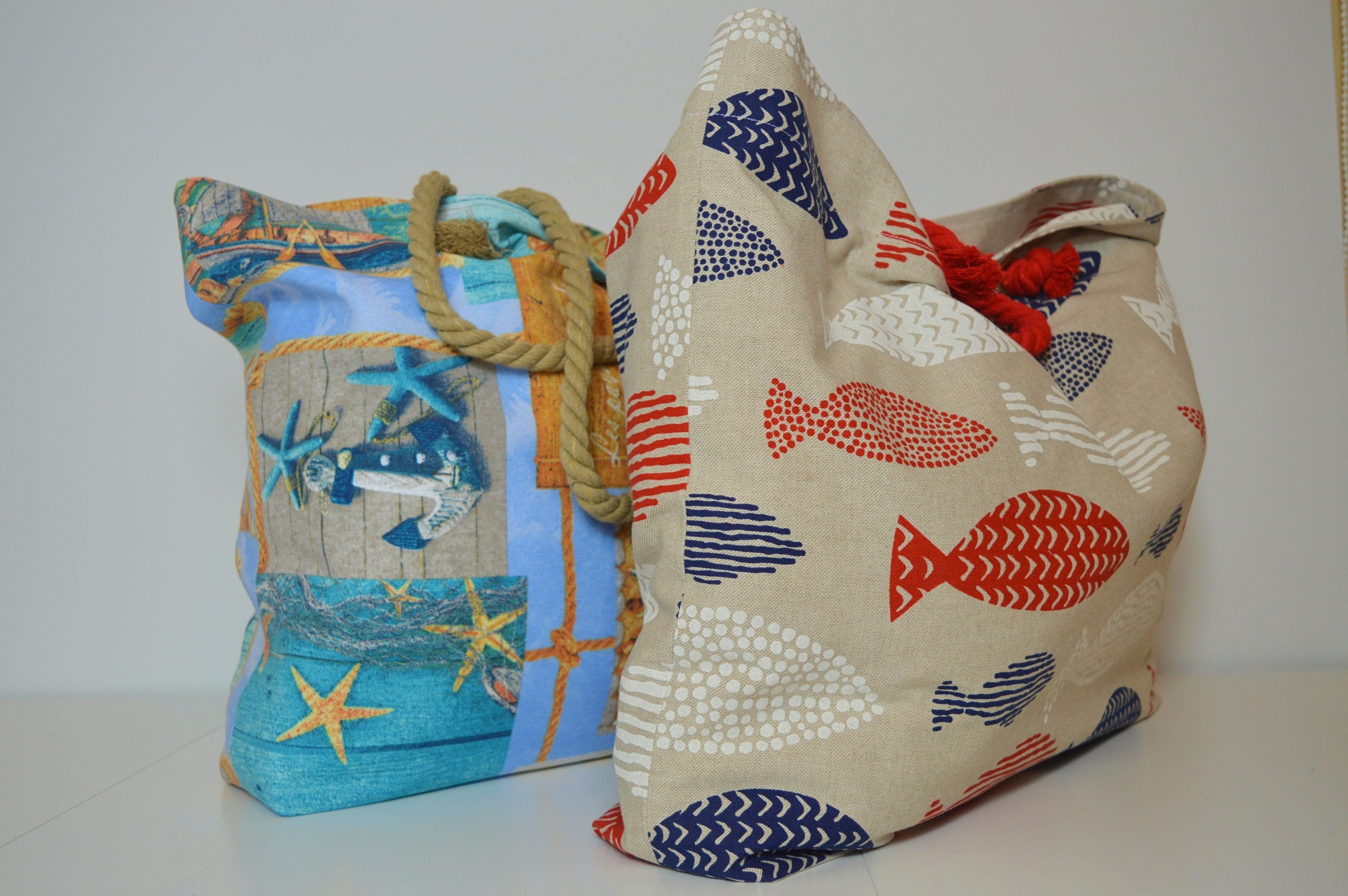 How to sew a Beach Bag with Rope Handles