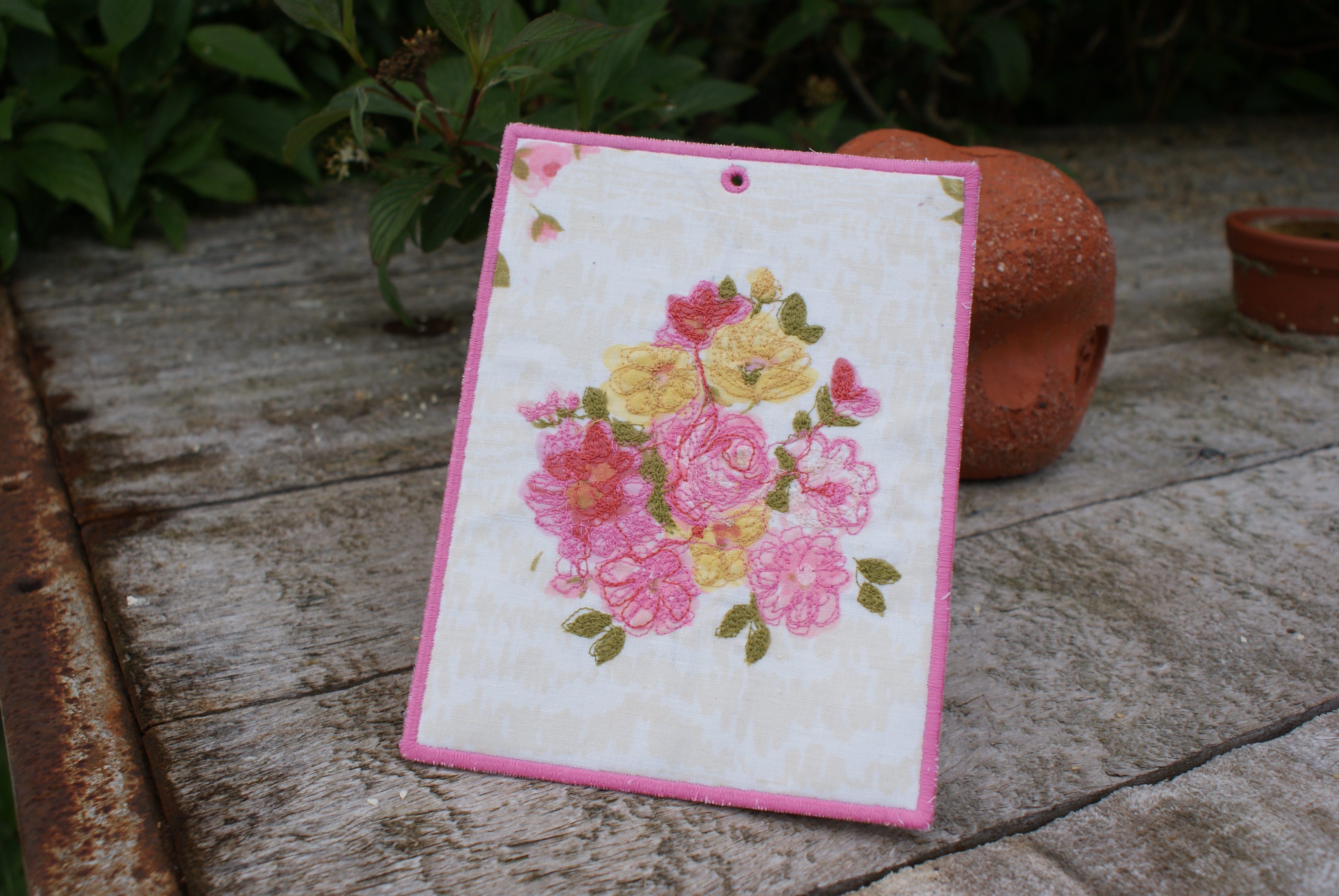 Try the BSR function on a flower fabric. free motion embroidery