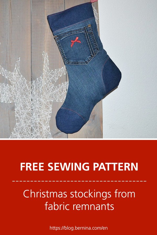 Free sewing pattern & instructions: Christmas stockings from fabric remnants