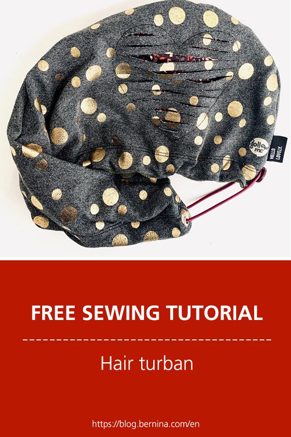 Free sewing tutorial: Hair turban with a heart appliqué 