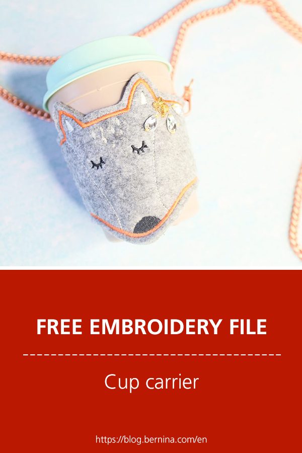 Free embroidery file: Cup holder / Cup carrier