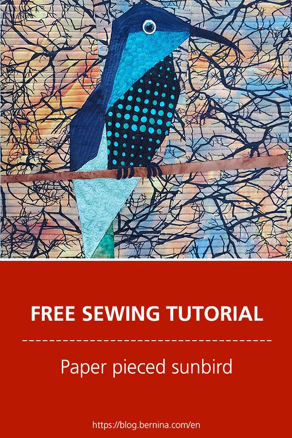 Free sewing pattern & instructions: Paper pieced sunbird