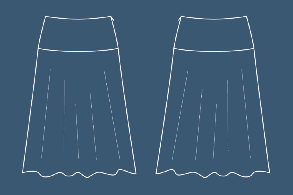 drawing of the skirt pattern