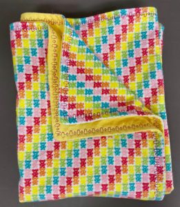 Double Sided Receiving Blanket with Stitch #607