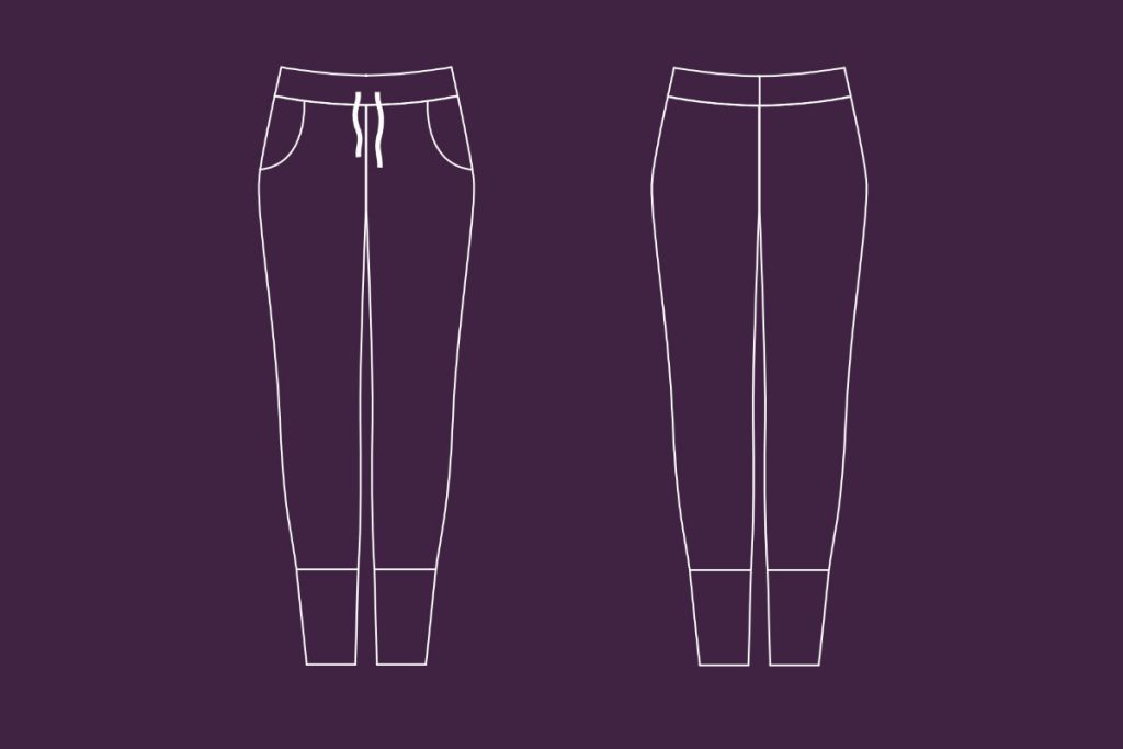 technical drawing of the free sewing pattern "Julia"