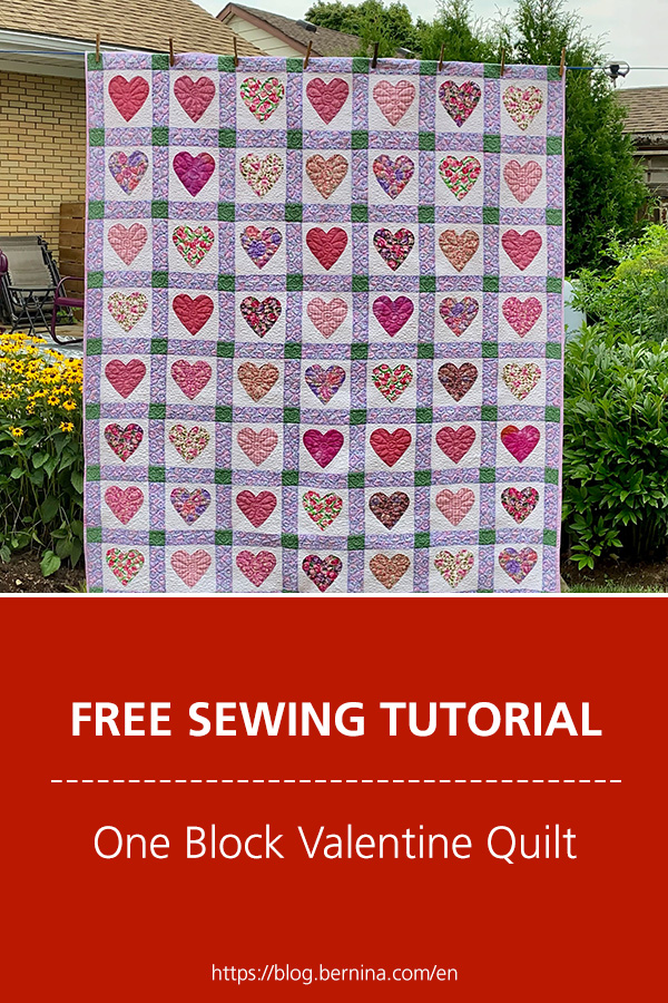 Free sewing instructions: One Block Valentine Quilt