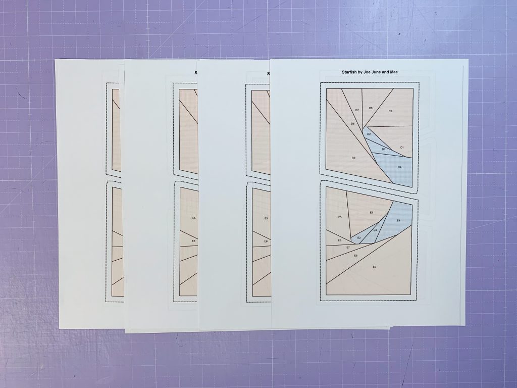 Starfish foundation paper piecing pattern 