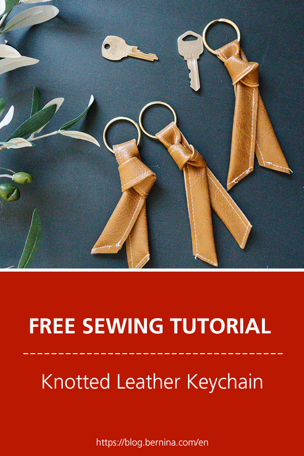Free sewing instructions: Knotted Leather Keychain
