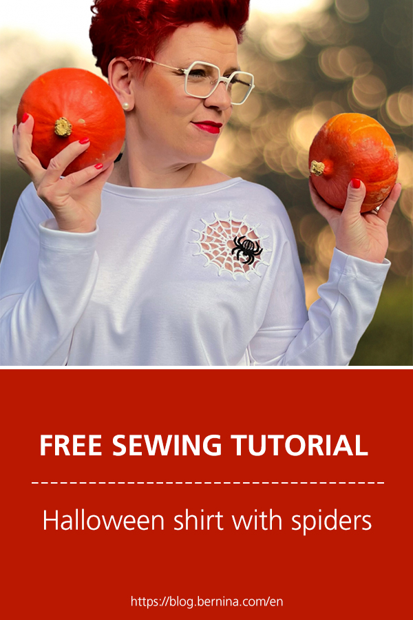 Free sewing instructions: Halloween shirt with spiders