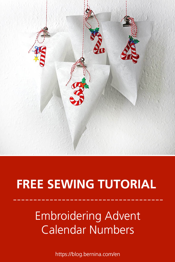 Free sewing instructions: Embroidering Advent Calendar Numbers