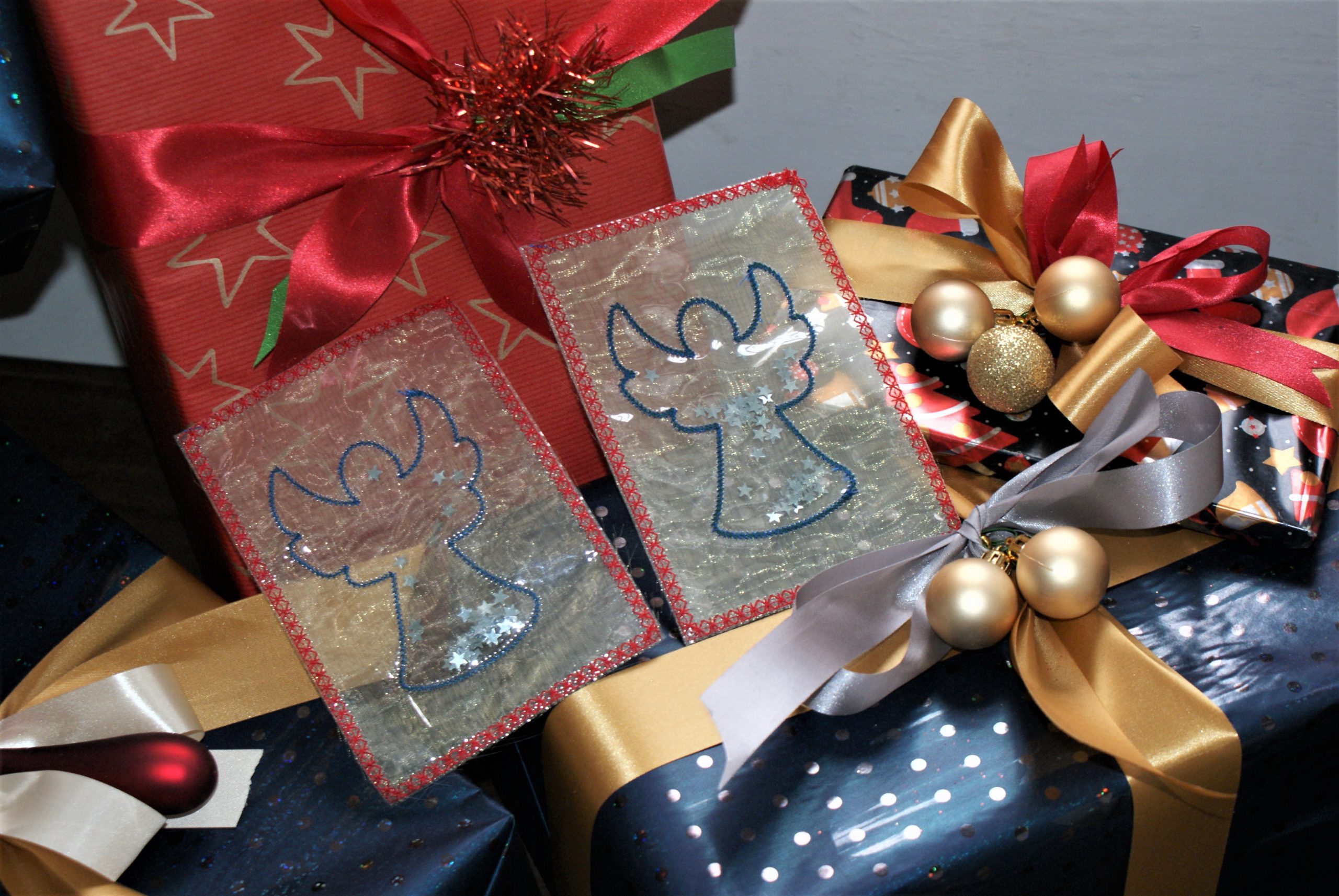 Christmas card Angel - Christmas embroidery - Angel - Advent Calendar 2021 – the 3rd door