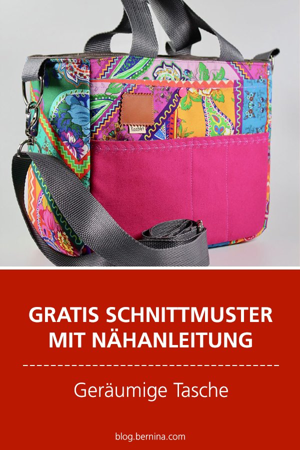 Gratis-Schnittmuster & Nähanleitung: Geräumige Tasche für Zubehör & Co.
